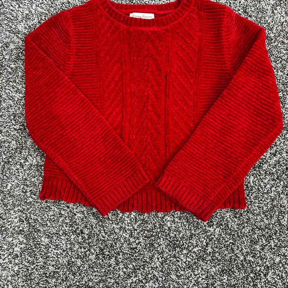 Kids Tommy Bahama Red Cable Knit Sweater